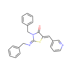 O=C1/C(=C/c2cccnc2)S/C(=N/Cc2ccccc2)N1Cc1ccccc1 ZINC000013282392