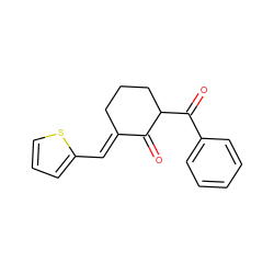 O=C1/C(=C/c2cccs2)CCCC1C(=O)c1ccccc1 ZINC000473088572