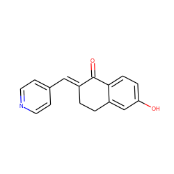 O=C1/C(=C/c2ccncc2)CCc2cc(O)ccc21 ZINC000013824056