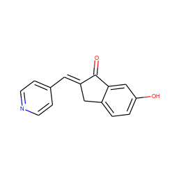 O=C1/C(=C/c2ccncc2)Cc2ccc(O)cc21 ZINC000150259939