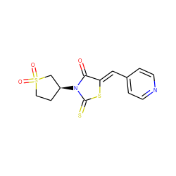 O=C1/C(=C/c2ccncc2)SC(=S)N1[C@H]1CCS(=O)(=O)C1 ZINC000003878188