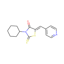 O=C1/C(=C/c2ccncc2)SC(=S)N1C1CCCCC1 ZINC000005478669