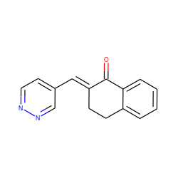 O=C1/C(=C/c2ccnnc2)CCc2ccccc21 ZINC000013746649