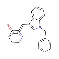 O=C1/C(=C/c2cn(Cc3ccccc3)c3ccccc23)N2CCC1CC2 ZINC000040593142