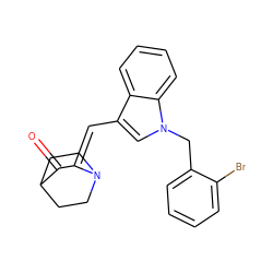 O=C1/C(=C/c2cn(Cc3ccccc3Br)c3ccccc23)N2CCC1CC2 ZINC000101673114