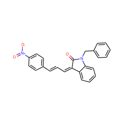 O=C1/C(=C\C=C\c2ccc([N+](=O)[O-])cc2)c2ccccc2N1Cc1ccccc1 ZINC000474602214