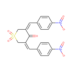 O=C1/C(=C\c2ccc([N+](=O)[O-])cc2)CS(=O)(=O)C/C1=C/c1ccc([N+](=O)[O-])cc1 ZINC000031719235