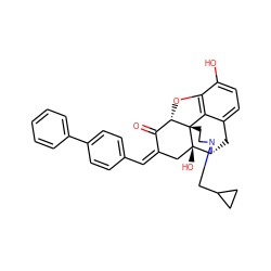 O=C1/C(=C\c2ccc(-c3ccccc3)cc2)C[C@@]2(O)[C@H]3Cc4ccc(O)c5c4[C@@]2(CCN3CC2CC2)[C@H]1O5 ZINC000013761225