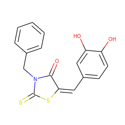 O=C1/C(=C\c2ccc(O)c(O)c2)SC(=S)N1Cc1ccccc1 ZINC000012733498