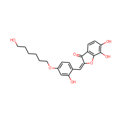 O=C1/C(=C\c2ccc(OCCCCCCO)cc2O)Oc2c1ccc(O)c2O ZINC000027430044