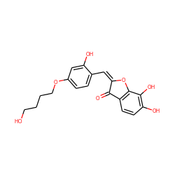 O=C1/C(=C\c2ccc(OCCCCO)cc2O)Oc2c1ccc(O)c2O ZINC000027427280