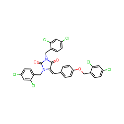 O=C1/C(=C\c2ccc(OCc3ccc(Cl)cc3Cl)cc2)N(Cc2ccc(Cl)cc2Cl)C(=O)N1Cc1ccc(Cl)cc1Cl ZINC000473151269