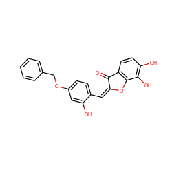 O=C1/C(=C\c2ccc(OCc3ccccc3)cc2O)Oc2c1ccc(O)c2O ZINC000027426307