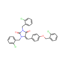 O=C1/C(=C\c2ccc(OCc3ccccc3Cl)cc2)N(Cc2ccccc2Cl)C(=O)N1Cc1ccccc1Cl ZINC000473144834