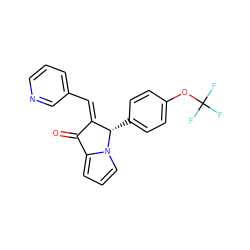 O=C1/C(=C\c2cccnc2)[C@H](c2ccc(OC(F)(F)F)cc2)n2cccc21 ZINC000049112732