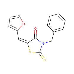 O=C1/C(=C\c2ccco2)SC(=S)N1Cc1ccccc1 ZINC000004719558