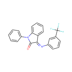 O=C1/C(=N/c2cccc(C(F)(F)F)c2)c2ccccc2N1c1ccccc1 ZINC000001383149