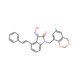 O=C1/C(=N\O)c2c(/C=C/c3ccccc3)cccc2N1Cc1cc(F)cc2c1OCOC2 ZINC000039261472