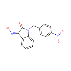 O=C1/C(=N\O)c2ccccc2N1Cc1ccc([N+](=O)[O-])cc1 ZINC000043080252