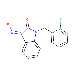 O=C1/C(=N\O)c2ccccc2N1Cc1ccccc1F ZINC000042923176