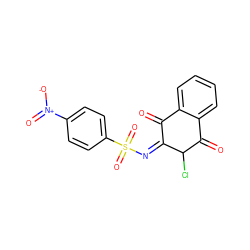 O=C1/C(=N\S(=O)(=O)c2ccc([N+](=O)[O-])cc2)C(Cl)C(=O)c2ccccc21 ZINC000006454758