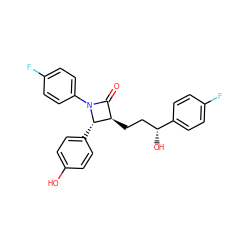 O=C1[C@@H](CC[C@@H](O)c2ccc(F)cc2)[C@H](c2ccc(O)cc2)N1c1ccc(F)cc1 ZINC000000592281