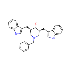 O=C1[C@@H](Cc2c[nH]c3ccccc23)CN(Cc2ccccc2)C[C@H]1Cc1c[nH]c2ccccc12 ZINC000027562830