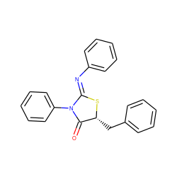 O=C1[C@@H](Cc2ccccc2)S/C(=N\c2ccccc2)N1c1ccccc1 ZINC000013152454