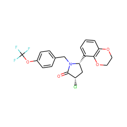 O=C1[C@@H](Cl)C[C@@H](c2cccc3c2OCCO3)N1Cc1ccc(OC(F)(F)F)cc1 ZINC000167014701