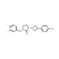 O=C1[C@@H](N2CC(c3ccc(O)cc3)C2)CCN1Cc1ccc(F)c(F)c1 ZINC001772636640