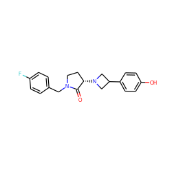 O=C1[C@@H](N2CC(c3ccc(O)cc3)C2)CCN1Cc1ccc(F)cc1 ZINC001772577615