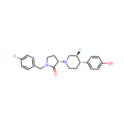 O=C1[C@@H](N2CC[C@@H](c3ccc(O)cc3)[C@H](F)C2)CCN1Cc1ccc(Cl)cc1 ZINC001772585330