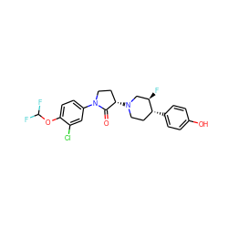 O=C1[C@@H](N2CC[C@@H](c3ccc(O)cc3)[C@H](F)C2)CCN1c1ccc(OC(F)F)c(Cl)c1 ZINC001772647146