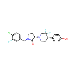 O=C1[C@@H](N2CC[C@@H](c3ccc(O)cc3)C(F)(F)C2)CCN1Cc1ccc(Cl)c(F)c1 ZINC001772631147