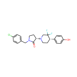 O=C1[C@@H](N2CC[C@@H](c3ccc(O)cc3)C(F)(F)C2)CCN1Cc1ccc(Cl)cc1 ZINC001772577301