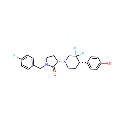 O=C1[C@@H](N2CC[C@@H](c3ccc(O)cc3)C(F)(F)C2)CCN1Cc1ccc(F)cc1 ZINC001772598117