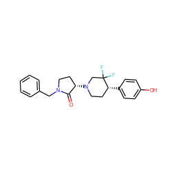 O=C1[C@@H](N2CC[C@@H](c3ccc(O)cc3)C(F)(F)C2)CCN1Cc1ccccc1 ZINC001772585251