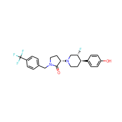 O=C1[C@@H](N2CC[C@H](c3ccc(O)cc3)[C@@H](F)C2)CCN1Cc1ccc(C(F)(F)F)cc1 ZINC001772643105