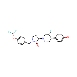 O=C1[C@@H](N2CC[C@H](c3ccc(O)cc3)[C@@H](F)C2)CCN1Cc1ccc(OC(F)F)cc1 ZINC001772583343