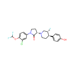 O=C1[C@@H](N2CC[C@H](c3ccc(O)cc3)[C@@H](F)C2)CCN1c1ccc(OC(F)F)c(Cl)c1 ZINC001772577196