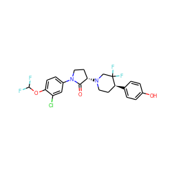 O=C1[C@@H](N2CC[C@H](c3ccc(O)cc3)C(F)(F)C2)CCN1c1ccc(OC(F)F)c(Cl)c1 ZINC001772622236