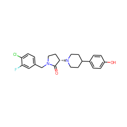 O=C1[C@@H](N2CCC(c3ccc(O)cc3)CC2)CCN1Cc1ccc(Cl)c(F)c1 ZINC001772629742