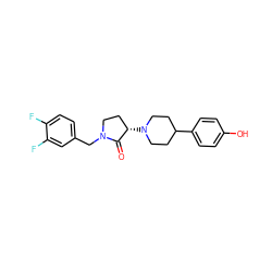 O=C1[C@@H](N2CCC(c3ccc(O)cc3)CC2)CCN1Cc1ccc(F)c(F)c1 ZINC001772630291