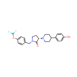 O=C1[C@@H](N2CCC(c3ccc(O)cc3)CC2)CCN1Cc1ccc(OC(F)F)cc1 ZINC001772624671