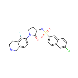 O=C1[C@@H](NS(=O)(=O)c2ccc3cc(Cl)ccc3c2)CCN1c1ccc2c(c1F)CCNC2 ZINC000064746623