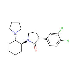 O=C1[C@@H](c2ccc(Cl)c(Cl)c2)CCN1[C@H]1CCCC[C@@H]1N1CCCC1 ZINC000026259589