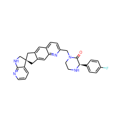 O=C1[C@@H](c2ccc(F)cc2)NCCN1Cc1ccc2cc3c(cc2n1)C[C@@]1(CNc2ncccc21)C3 ZINC000169703594