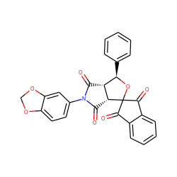 O=C1[C@@H]2[C@@H](c3ccccc3)OC3(C(=O)c4ccccc4C3=O)[C@@H]2C(=O)N1c1ccc2c(c1)OCO2 ZINC000100989307