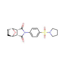 O=C1[C@@H]2[C@H]3C=C[C@@H](O3)[C@@H]2C(=O)N1c1ccc(S(=O)(=O)N2CCCC2)cc1 ZINC000101682742