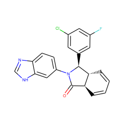 O=C1[C@@H]2C=CC=C[C@H]2[C@H](c2cc(F)cc(Cl)c2)N1c1ccc2nc[nH]c2c1 ZINC001772623183